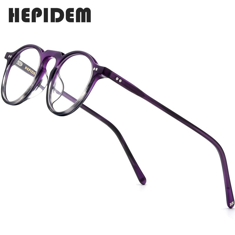 Hepideemiasetaatti optiset silmälasit kehys naisille pienille kasvoille retro vintage pyöreät lasit silmälasit silmälasit 9130: Violetti