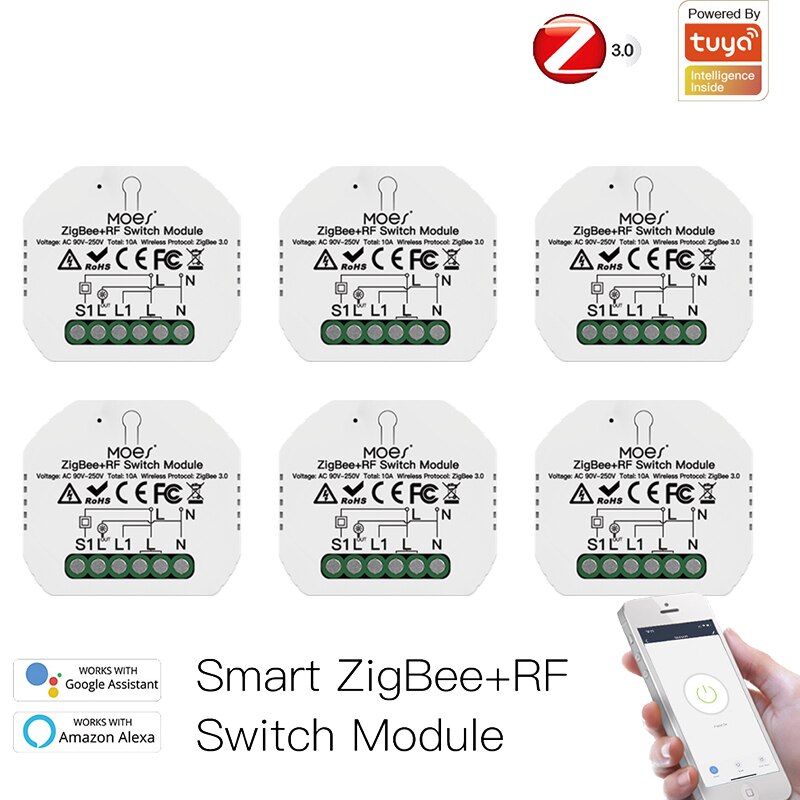 Tuya ZigBee 3.0 Smart Light Switch Module Smart Life Tuya Remote Control Work With Google Assistant Alex Yandex Smart Home