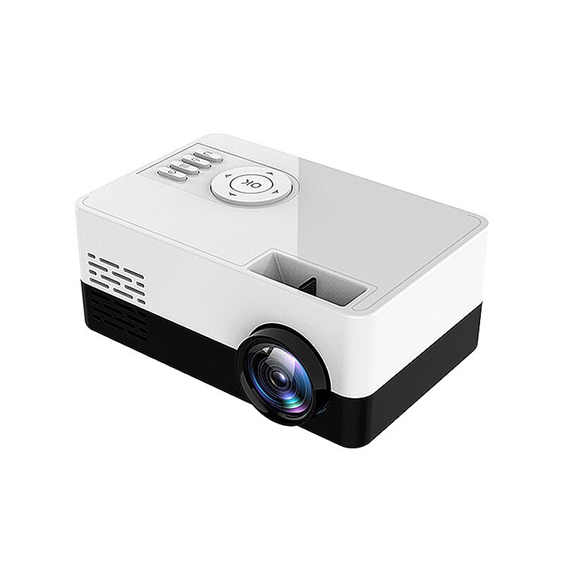 3 farver mini projektor 1500 lumen understøtter 1080p bluetooth 4.0 led bærbar hjemmebiograf android trådløs synkroniseringsskærm til telefon: Eu hvid