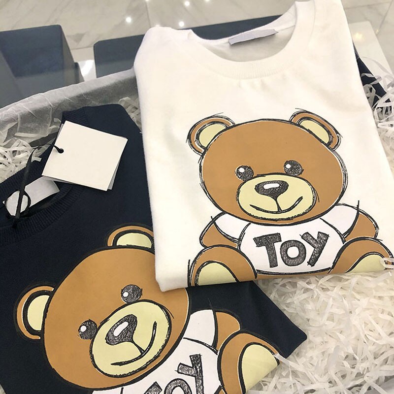 Bébé garçons et filles t-shirts enfants dessin animé ours à manches longues T-shirt enfant vêtements décontractés automne printemps chemise enfants hauts T-shirt