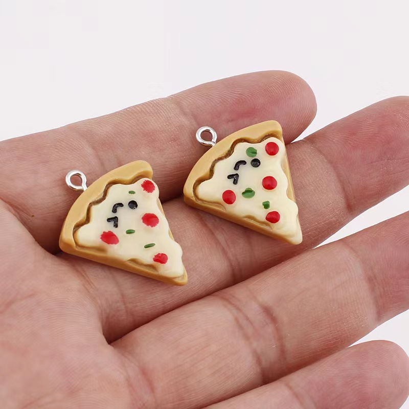 10Pcs Gesimuleerde Pizza Bedels Voor Hanger Diy Oorbellen Ketting Sieraden Accessoires Vinden