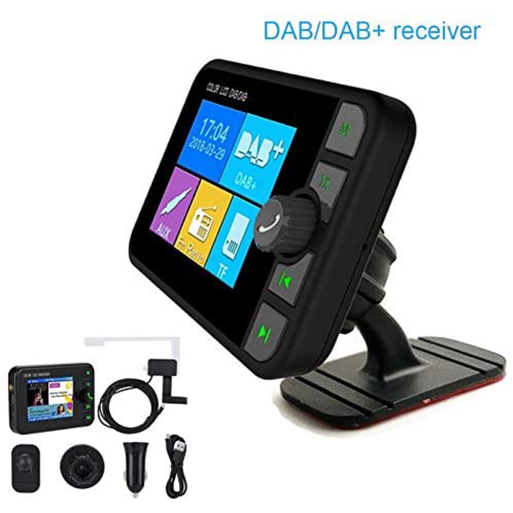 In Car DAB+ Digital Radio Adapter FM Transmitter Bluetooth Receiver