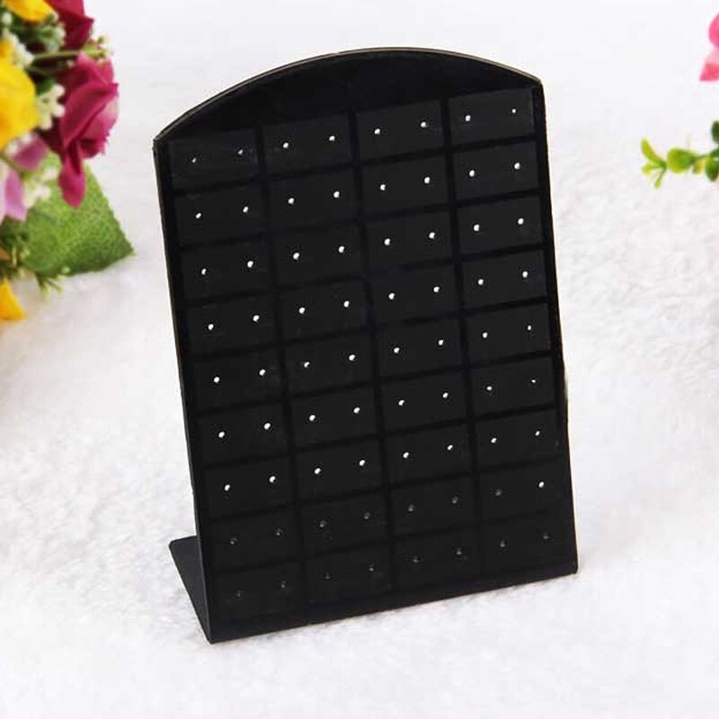 24/36 Pairs Oorbellen Houder Sieraden Showcase Stand Display Plastic Rack Handig Charmante Vrouwen Oorbellen Organizer Houder: Black 24 Pairs Holes