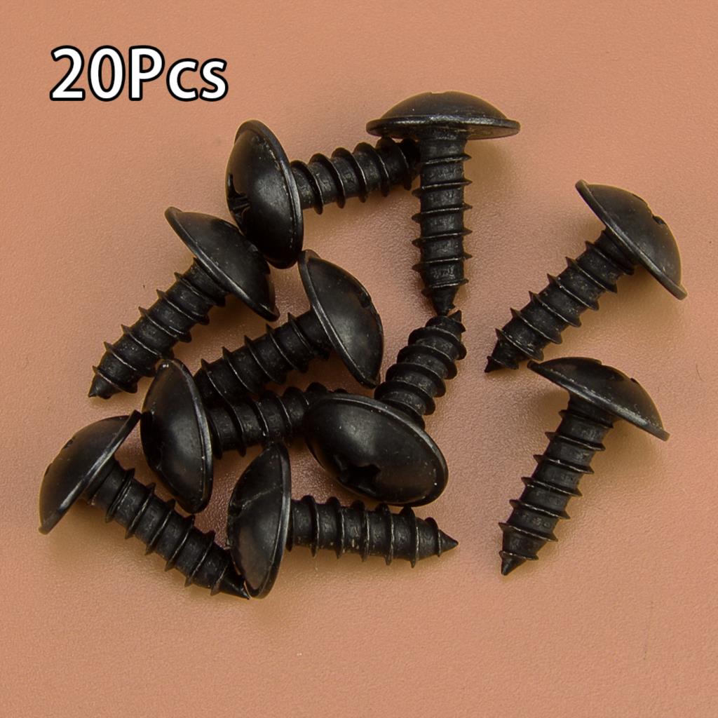 20Pcs 12493-06207 12493-06207E Fender Liner Retainer Screw Tapping Bolt Fit for Hyundai Kia Black