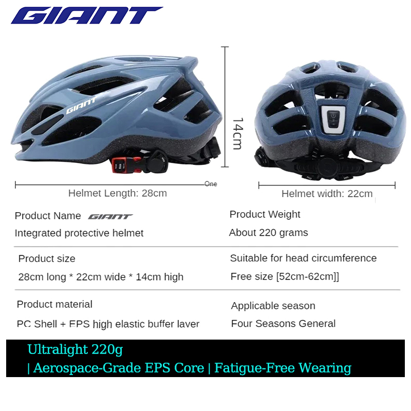 Giant Ultra-Light Cycling Helmet for Adults with 18 Vent Holes, Adjustable Strap & EPS Foam, CPSC/CE Certified for Road Bike MTB