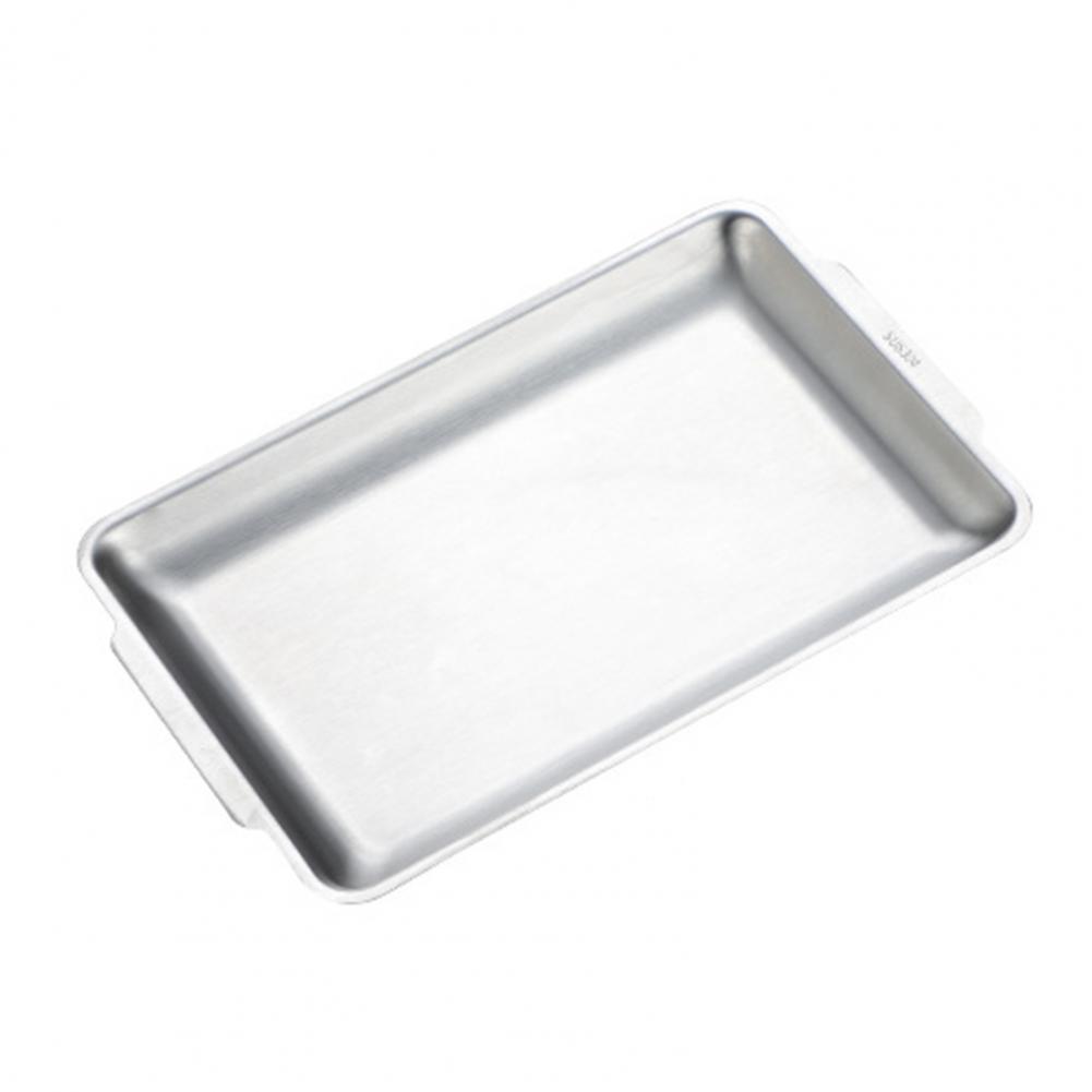 304 Stainless Steel Large Rectangular Baking Tray Baking Oven Chassis Cookie Shallow Body Tray Food Non-stick: Silver M