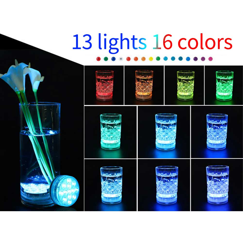 Farbwechsel LED Schwimmbad Licht Hochzeit IP66 Wasserdichte Teich Dekoration Party Fernbedienung Tauch Batterie Betrieben Magneten