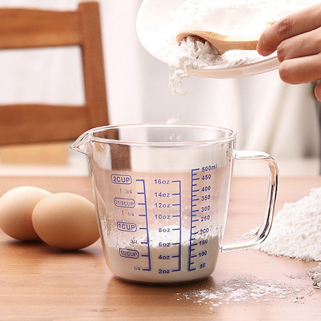 250/500ML Glass Heat-resisting Glass Measuring Cup Milk Scale Microwave Measure Jug Measuring Cups Kitchen Tools