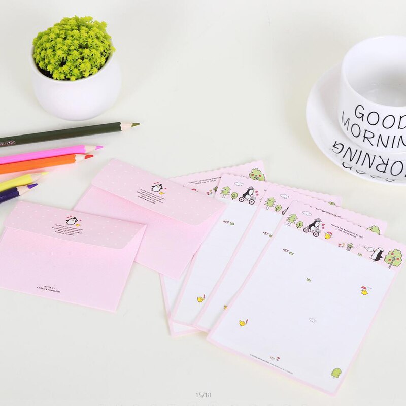 4 Sheet Cute Letter Paper Envelopes Mini Flower Letter Paper Love Message Writing Letters Envelopes Invitation Express Thick: B
