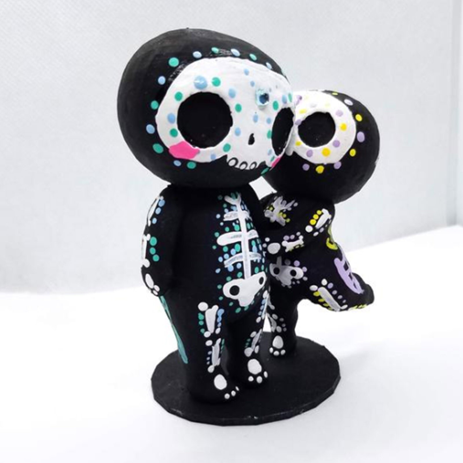 Ambachten Hars Suiker Schedel Paar Standbeeld Leuke Standbeeld Schedel Hars Bloem Levering Beeldjes Miniaturen Vriendje Vriendin