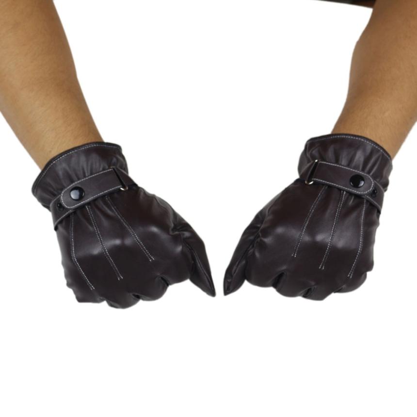 JAYCOSIN Newly Mens Winter PU Leather Warm Cashmere Gloves j9