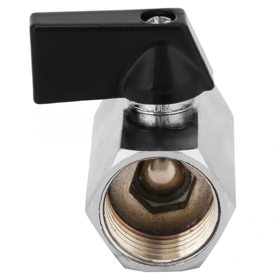 Mini válvula esférica de bronze, válvula cromada fêmea x fêmea npt com alça, válvula magnética elétrica de 1/2 polegadas