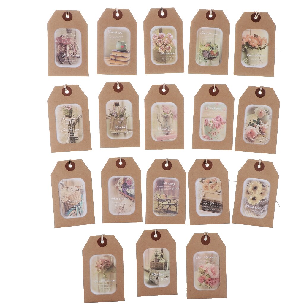 18 Pack Wedding Birthday Greeting Cards Mini Cards with Envelope