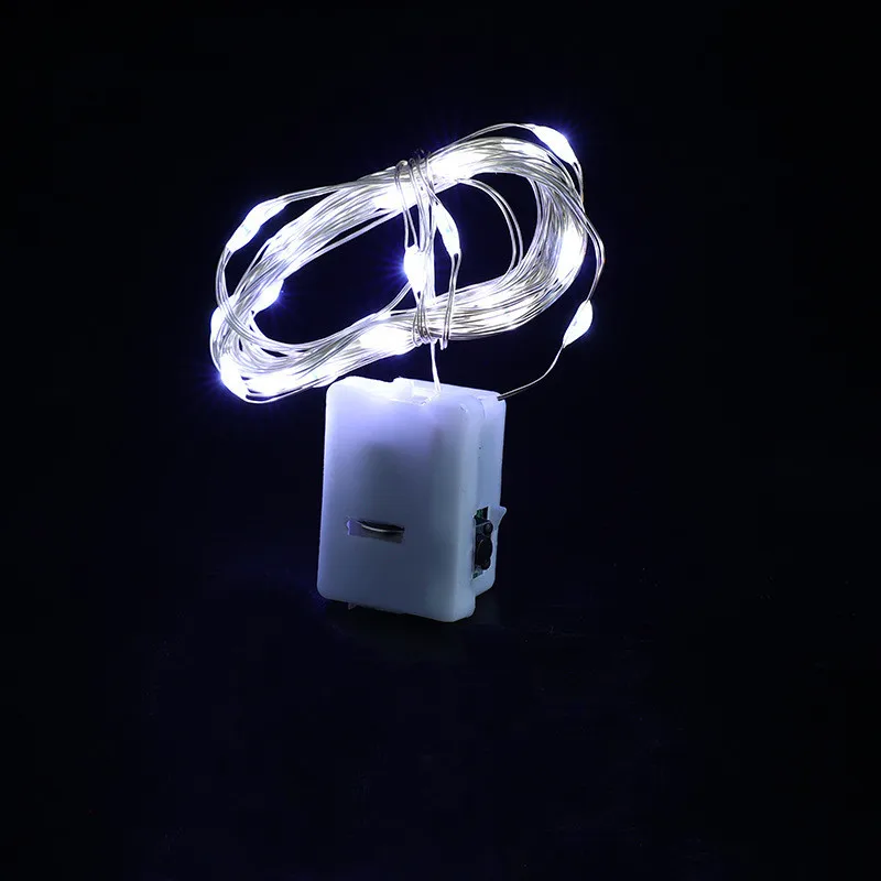 LED-Lichterkette, Knopfbatterie, Lichterkette, Weihnachten, Hochzeit, Neujahr, Schlafzimmer, Wohnzimmer, Garten, Dekoration, Girlande: Weiß / O