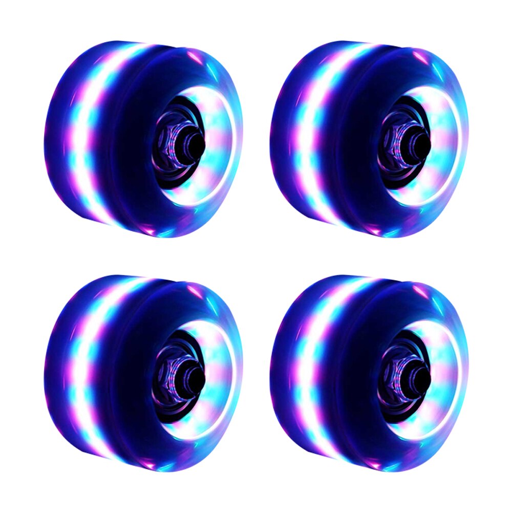 4PC Double Row Wheel Slide Shoes Light Wheel Four Wheel Roller Skate Flash Wheel Skates Roller Double Row Roller Skates