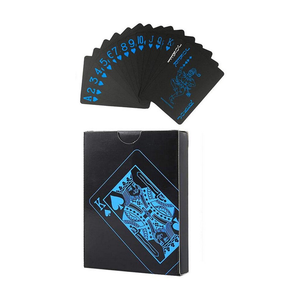 Plastic Pvc Poker Waterdicht Magic Speelkaarten Tafel Game Party Cool Prop 54 Stuks Deck Kaarten Creatieve Duurzaam poker: Black