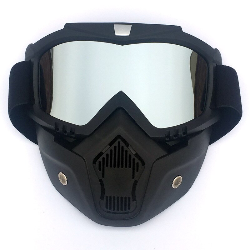 Vinter skibriller snowboard briller maske mænd kvinder ski briller snescooter sne vindtæt udendørs motocross briller: F sort sølv