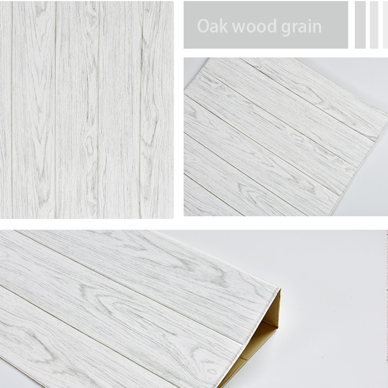 3D Wooden Wall Sticker Home Decor PE Foam Waterproof Wall Covering Self Adhesive Wallpaper For Living Room Bedroom 3D Wall Panel