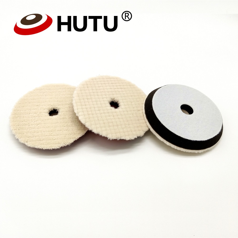 HUTU 5inch Japan Wool Polishing Pad Car Headlights Polishing Wollen Protective Heavy Cutting Grinding Pad For DA/RO Polishier