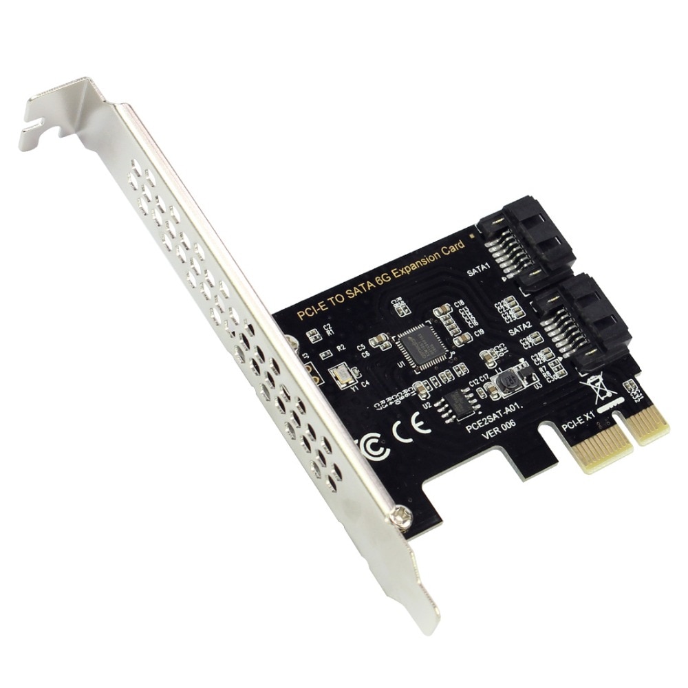 PCI-E 2.0x1 naar 2 Poorten SATA III 6 GB/s Interne Converter PCI Express Controller Adapter Card Voor SATA HDD SSD