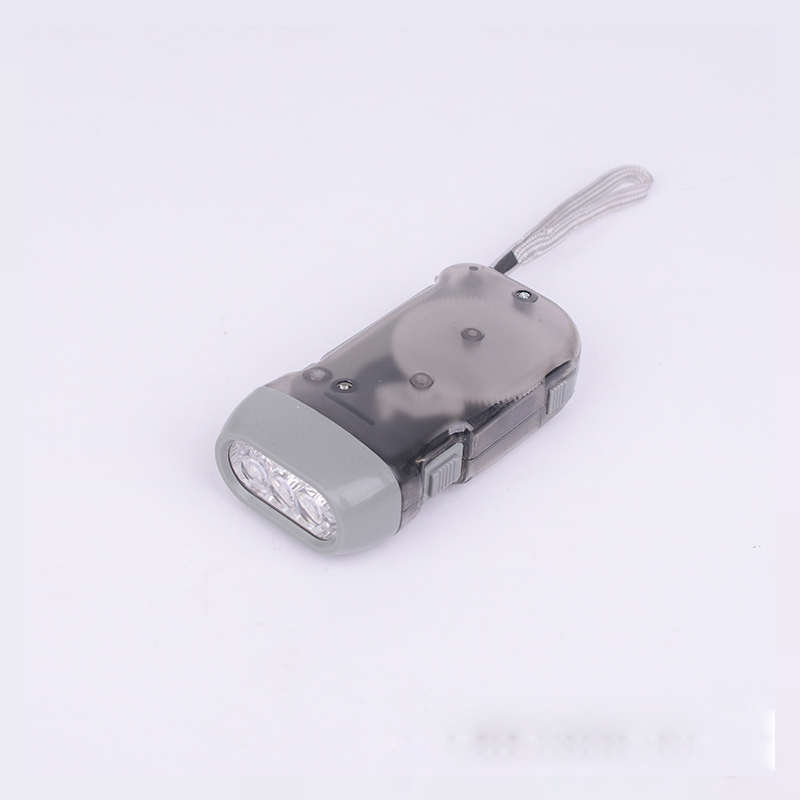 Portablex 3 Led Dynamo Wind Up Zaklamp Hand-Drukken Crank Nr Geen Batterij Torch Outdoor Tool: grey