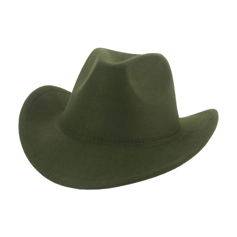 Fedoras-Sombrero de vaquero para hombre y mujer, sombrero de Cowboy, Panamá, Occidental, color Camel sólido, negro, fieltro, novedad, Invierno