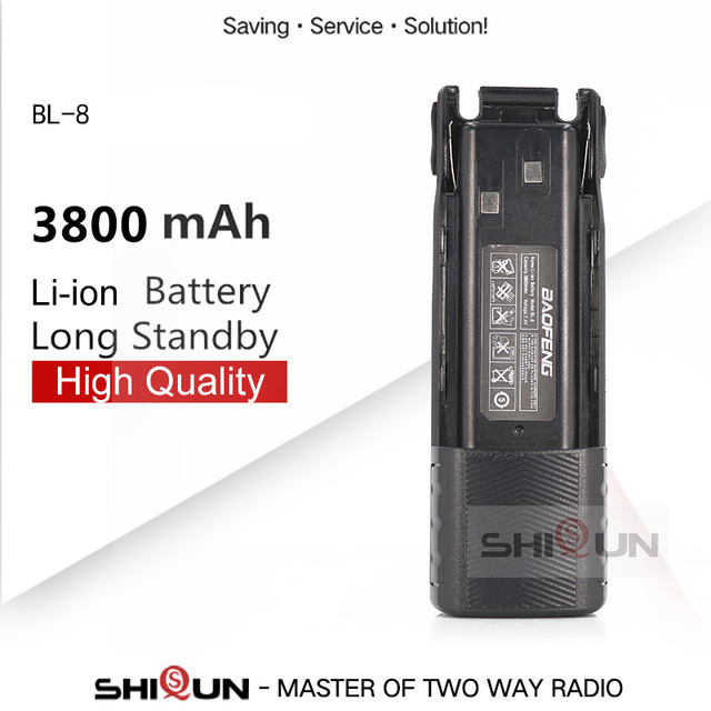 BL-8 Battery Original Baofeng UV-82 2800mAh Optional 3800mAh battery for UV 82 UV82 UV-8D UV-89 UV-82HP UV-82 Plus Walkie Talkie: Enlarge 3800mAh