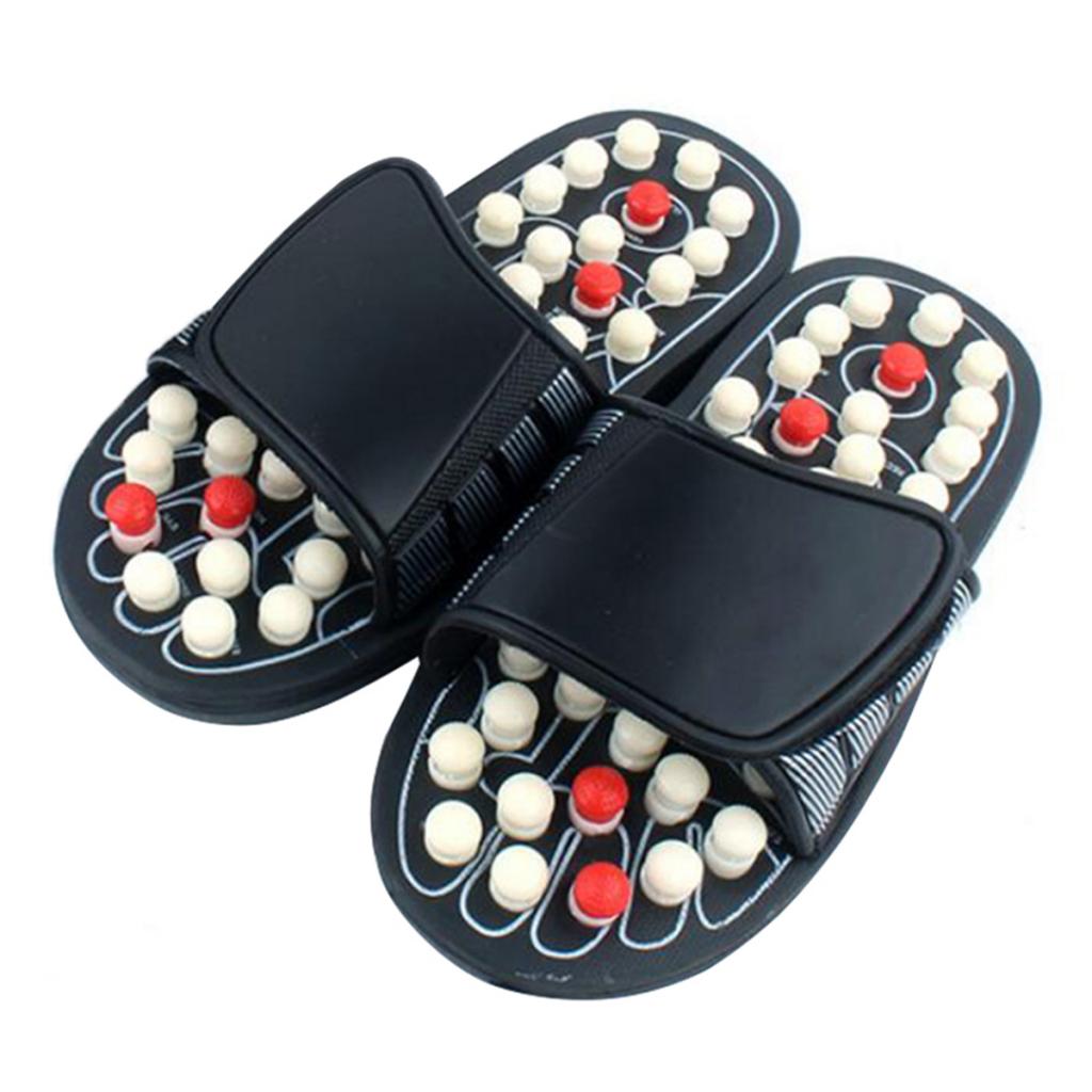 1 Paar Antislip Voet Massage Slippers Acupunt Massage Sandaal Reflexologie Sandalen Voet Massager Schoenen Voor Vrouwen Mannen Ouderen: Black 38