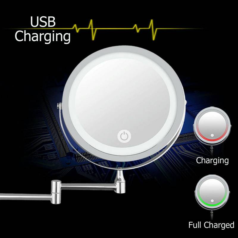 Led 10X Magnifying Makeup Shaving Vanity Mirror Bathroom Wall Mount 360°