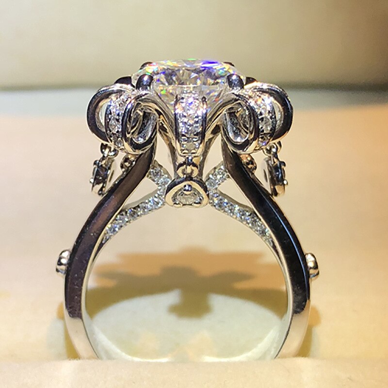 S925 sterlingsølv hvide diamantringe til kvinder fine anillos mujer smykker anillos de bizuteria bryllup ædelsten ring piger