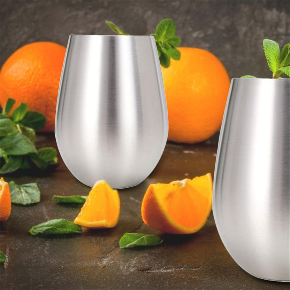 18 Oz Stainless Steel Wine Glass Shatterproof Metal Whiskey Glass Resistant Drinking Glass For Picnic Party