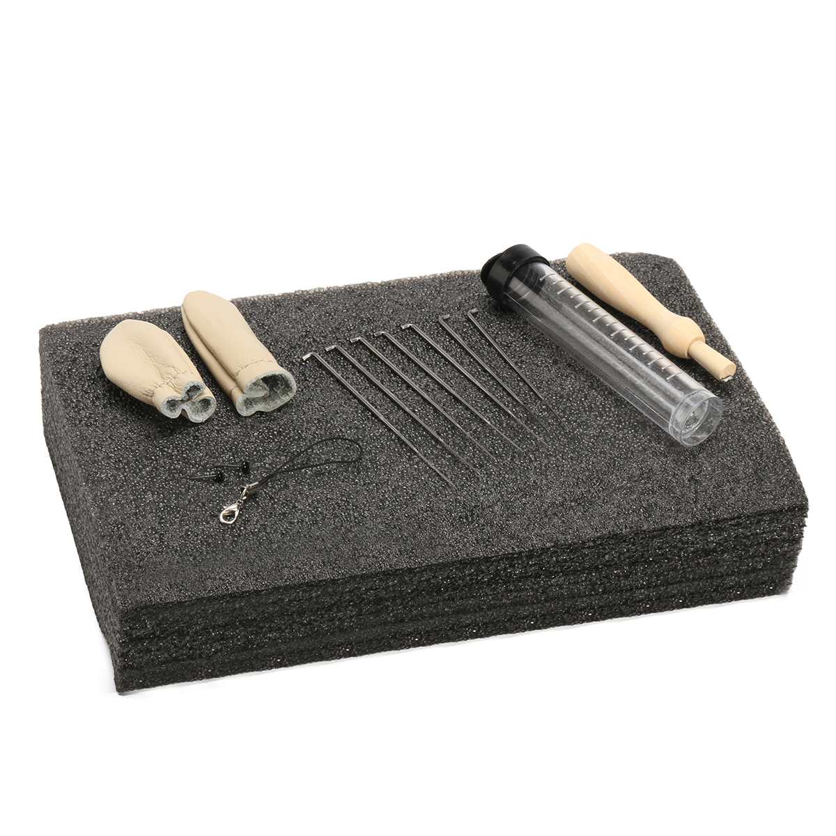 Kit De Fieltro De Lana Benlay Con 80 Agujas, 3 Mangos De Madera Y Almohadilla De 18 Cm