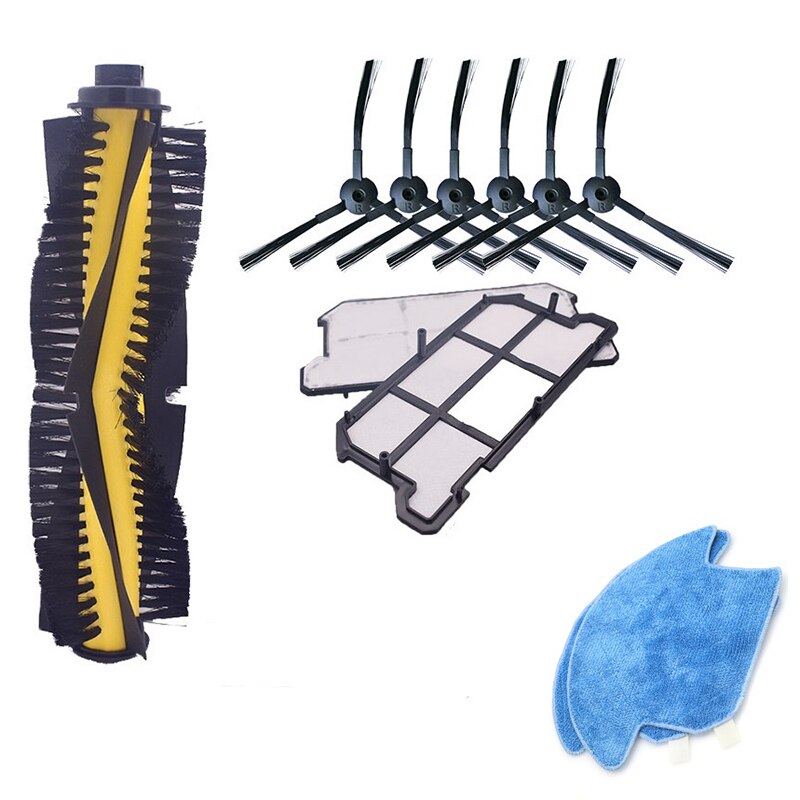 Piezas de Robot aspirador Kit para ILIFE V7/V7S/V7S Pro cepillo principal/Cepillo Lateral/filtro Hepa ILIFE V7S Pro Accesorio con limpieza