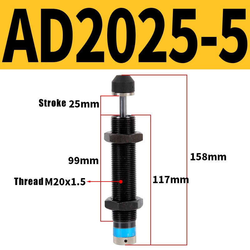 Hydraulischen Einstellbaren Stoßdämpfer AD Serie AD1425 AD2050 Öl Hydraulische Puffer für AD1410 AD1412 AD1612 AD2020 AD2525 Absorber: AD2025-5