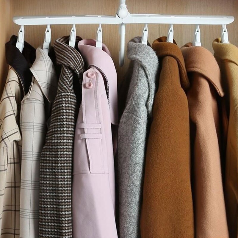 Multi-Function PP Environmental Protection Hanger Storage Folding Hangers Balcony Hangers Douyin Clothes Support Storage Tool