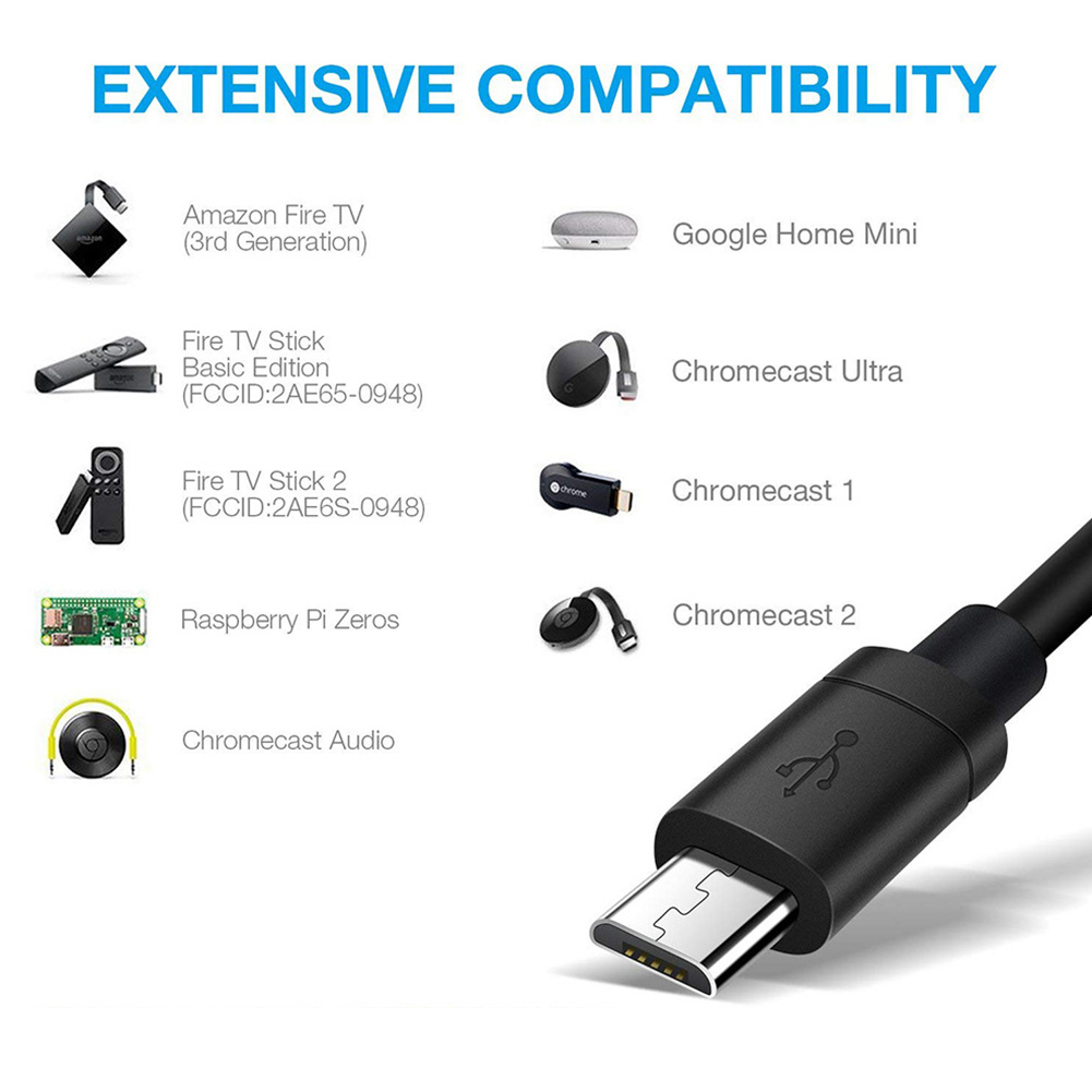 Adaptador ethernet para fire tv stick, google home mini, chromecast ultra 2, 1 adaptador de áudio micro usb para  rj45 ethernet com alimentação usb