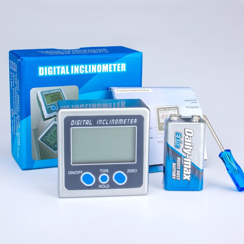 Electronic Inclinometer PRO 360 Degrees LCD Digital Bevel Box Angle Gauge Meter ABS Plastic Mini Protractor With Magnet Base