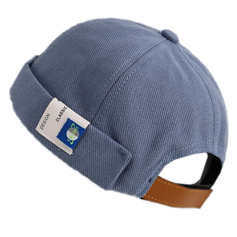 Retro Solid Color Beanie Docker Cap Rolled Cuff Brimless Label Hip Hop Skull Hat Y1AC: 2