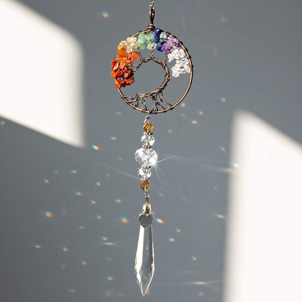 Krystall solfanger prismer vindusdekorasjon solfanger hengende regnbue maker glass prismer anheng diy lysekrone ornamenter