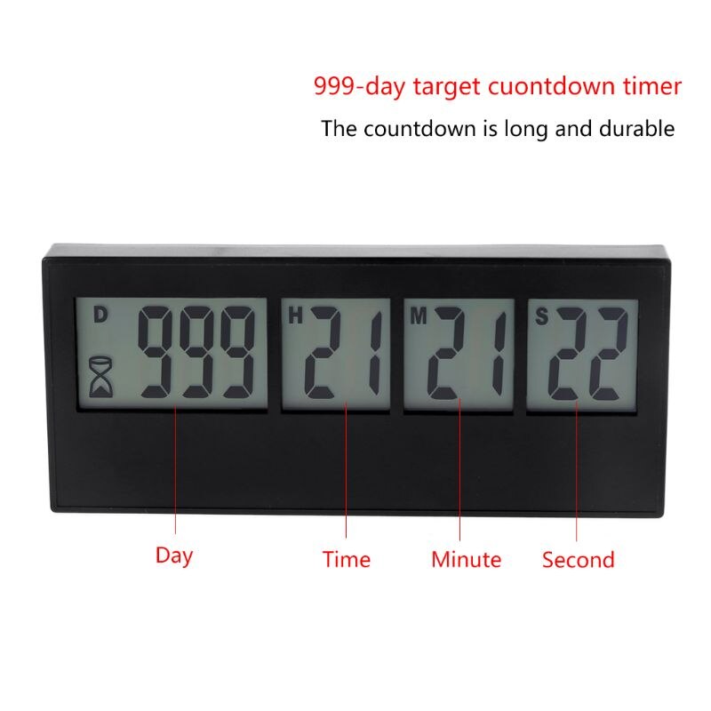 999 Days Countdown Clock LCD Digital Screen Kitchen Timer Event Reminder For Wedding Retirement Lab Cooking Kitchen Watering