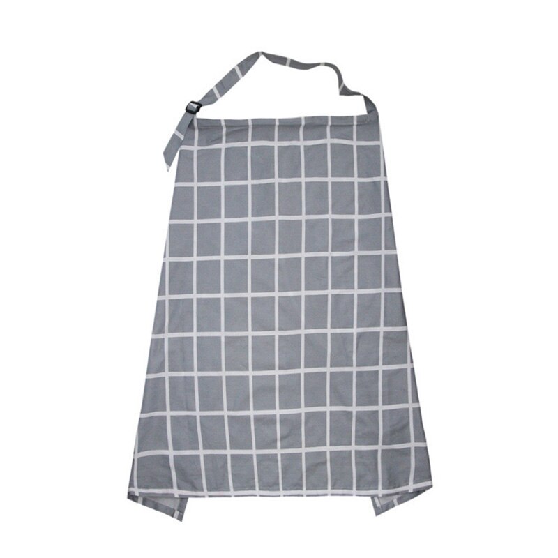 Couverture de poncho d'allaitement pour maman, couverture respirante pour bébé, tablier d'intimité réglable, tissu d'allaitement en plein air: Gray grid