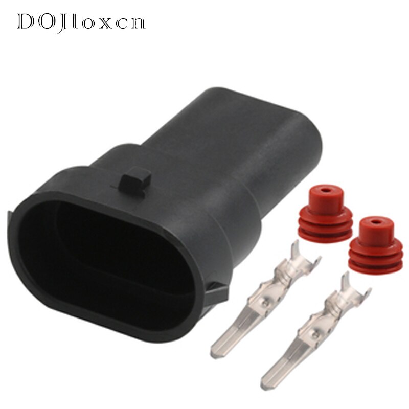 2/5/10/20/50 Set Delphi 2 Pin Automotive Sealed Balck Wiring Connector Fog Lamp Light Socket H11 H8 H9 Xenon Plug DJ7028Y-2.8-11: black / Under 5Pcs