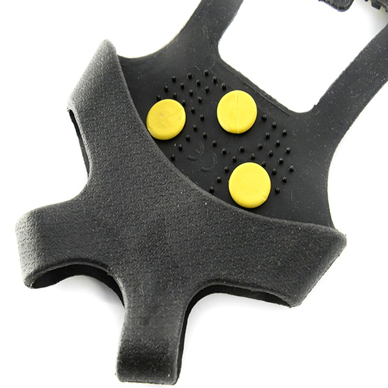 1 Pair Ice Snow Grips Cleat Over Shoe Boot Rubber Spikes Anti Slip Studs Crampons Stretch Footwear 10 Steel Studs