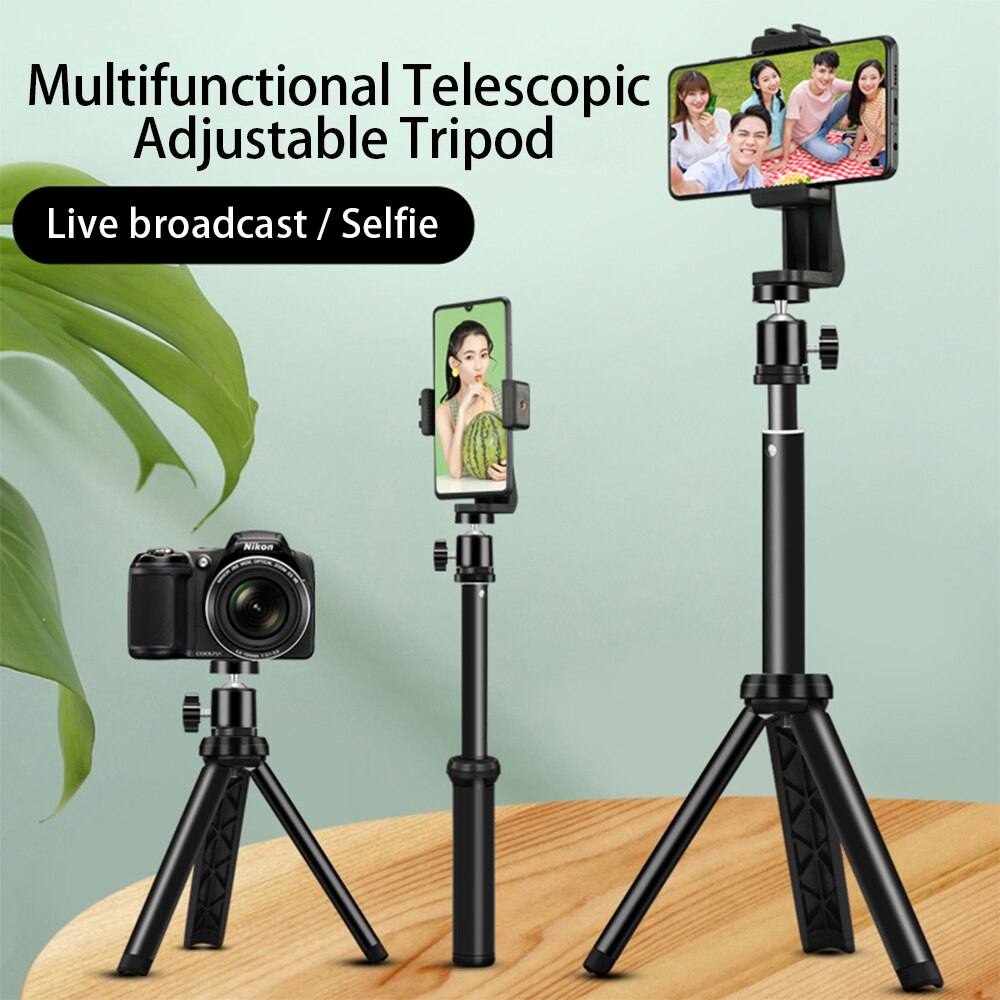 1/4 Screw Head Universal Portable 3 in 1 desktop Tripod Handheld Multifunction Selfie Tripod stand For Phone Camera