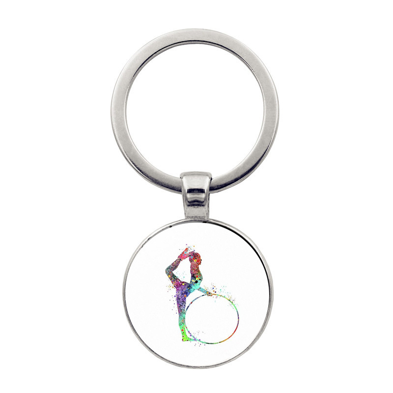 Regalo di gioielli con ciondolo portachiavi per ginnastica ritmica: verde