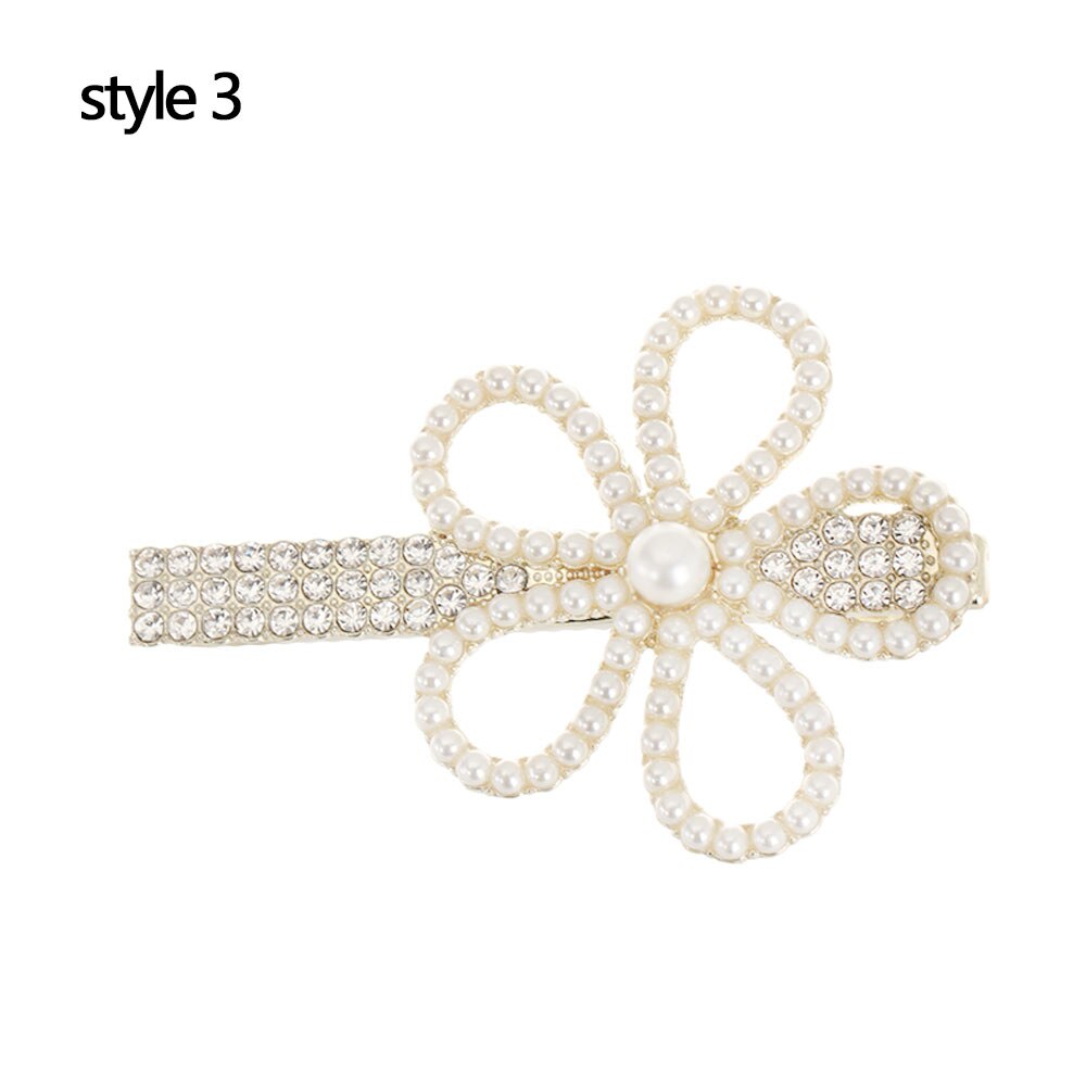 Pinza para el pelo con perlas para mujer, pasador a presión de coreano , horquilla, accesorios de peinado: 2-style3