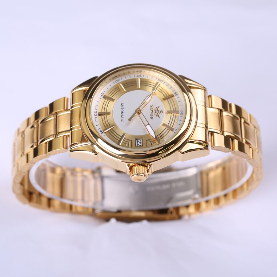 RORIOS Dameshorloge, automatisch horloge, mechanische horloges, oplichtend horloge met leren armband, modieus, waterdichte dameshorloges, zilver B