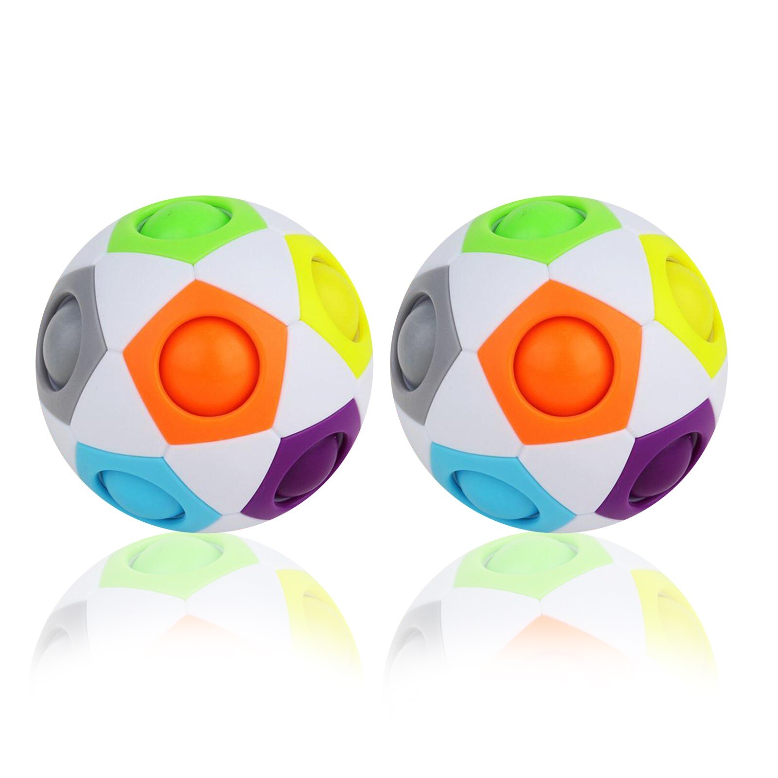 2Pcs Antistress Cube Rainbow Bal Puzzels Voetbal Magische Kubus Educatief Speelgoed Voor Volwassen Kinderen Stress Reliever Speelgoed
