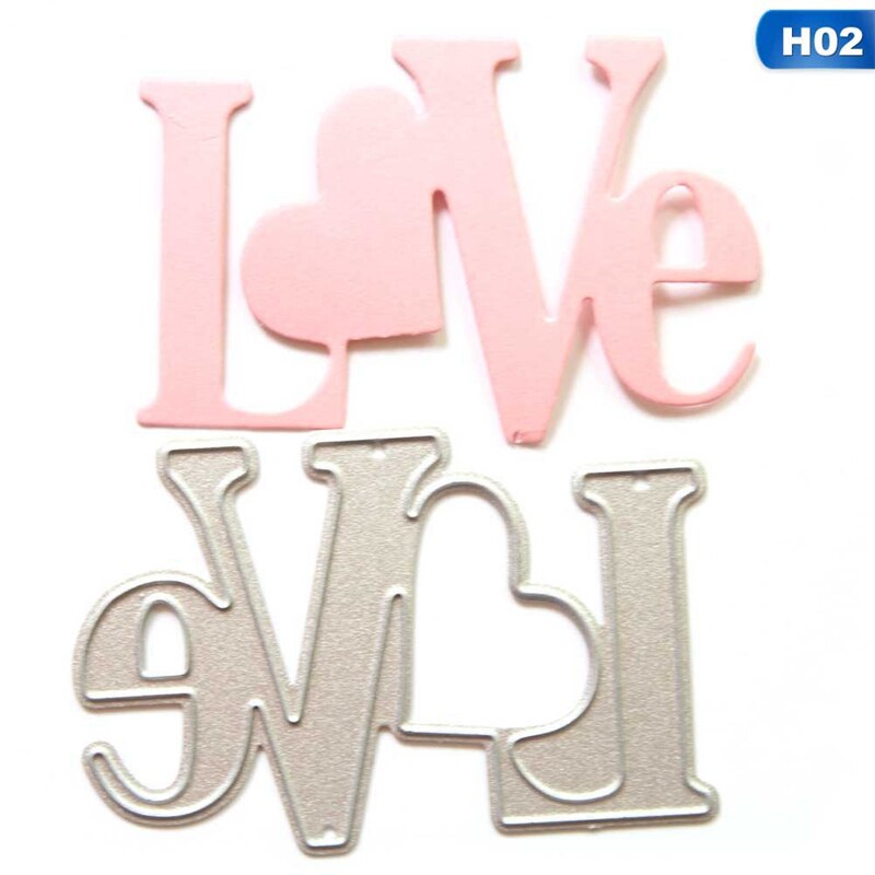 Corazón amor, corazón, pajarita de Metal, troqueles de corte para DIY, álbum de recortes, papel de álbum, manualidades decorativas para tarjetas en relieve: 02