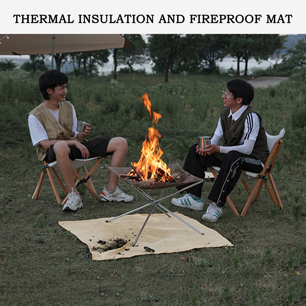 Portable Fire Pit Mat Brandwerende Camping Kachel Grill Mat Deken Voor Grond Picknick Patio Dek Gazon Camping Glasvezel Ember Mat